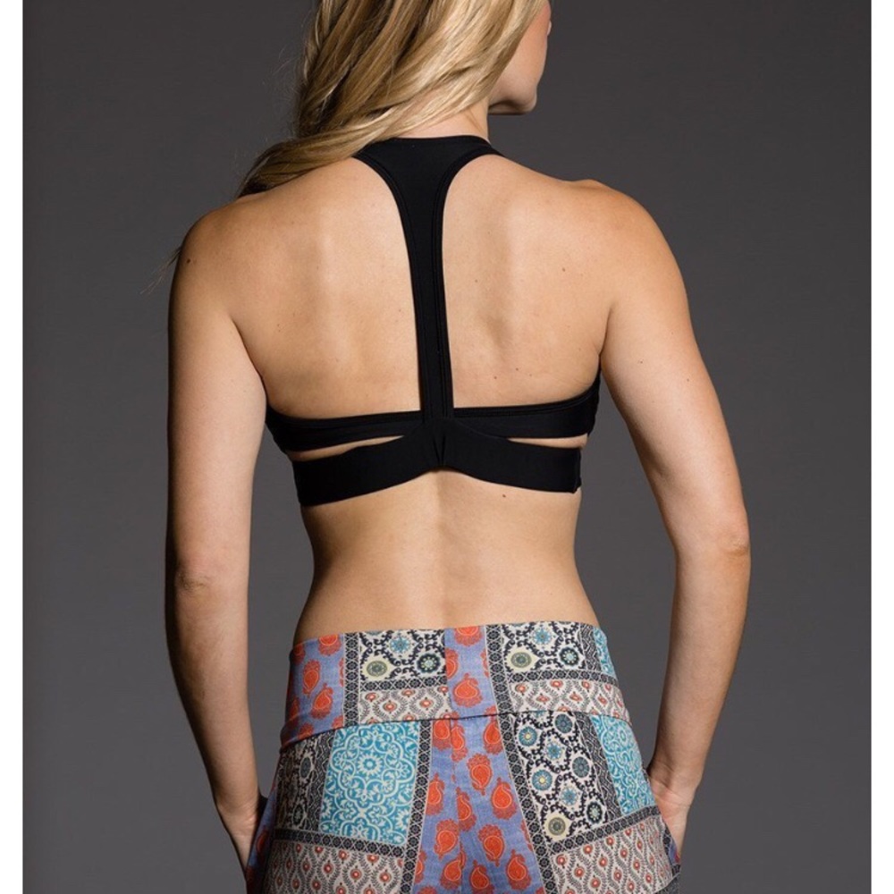 onzie wrap bra black racer back S